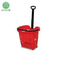 best popular rolling shopping basket/ supermarket shopping basket/ supermarket basket