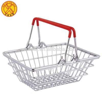 Newly designed chrome plated supermarket decorative funny wire mesh shopping basket